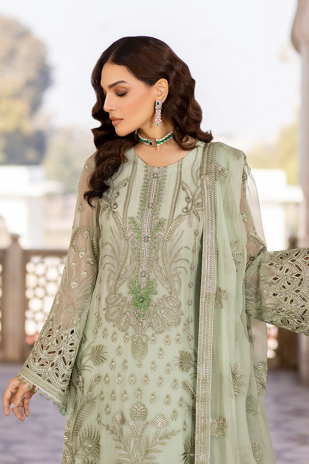 Safeera By Flossie Unstitched 3 Piece Formals Vol-13 Collection'2025-Luster Green