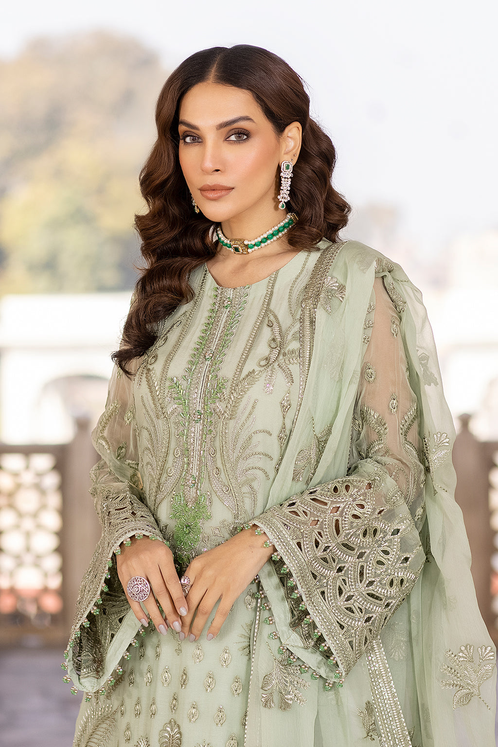 Safeera By Flossie Unstitched 3 Piece Formals Vol-13 Collection'2025-Luster Green