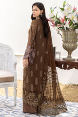 Shafaq By Flossie Unstitched 3 Piece Formals Vol-07 Collection'2025-WALNUT