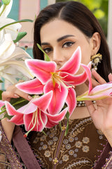 Shafaq By Flossie Unstitched 3 Piece Formals Vol-07 Collection'2025-WALNUT