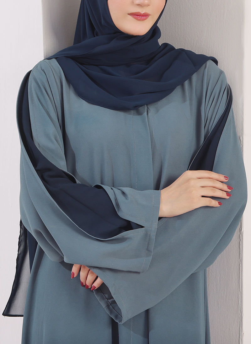 Hijab Ul Hareem Two Tone Navy Blue Gradient Abaya - 0121-R-1014
