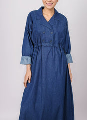 Hijab Ul Hareem Hijabulhareem Denim Coat Designer Abaya 0119-R-986