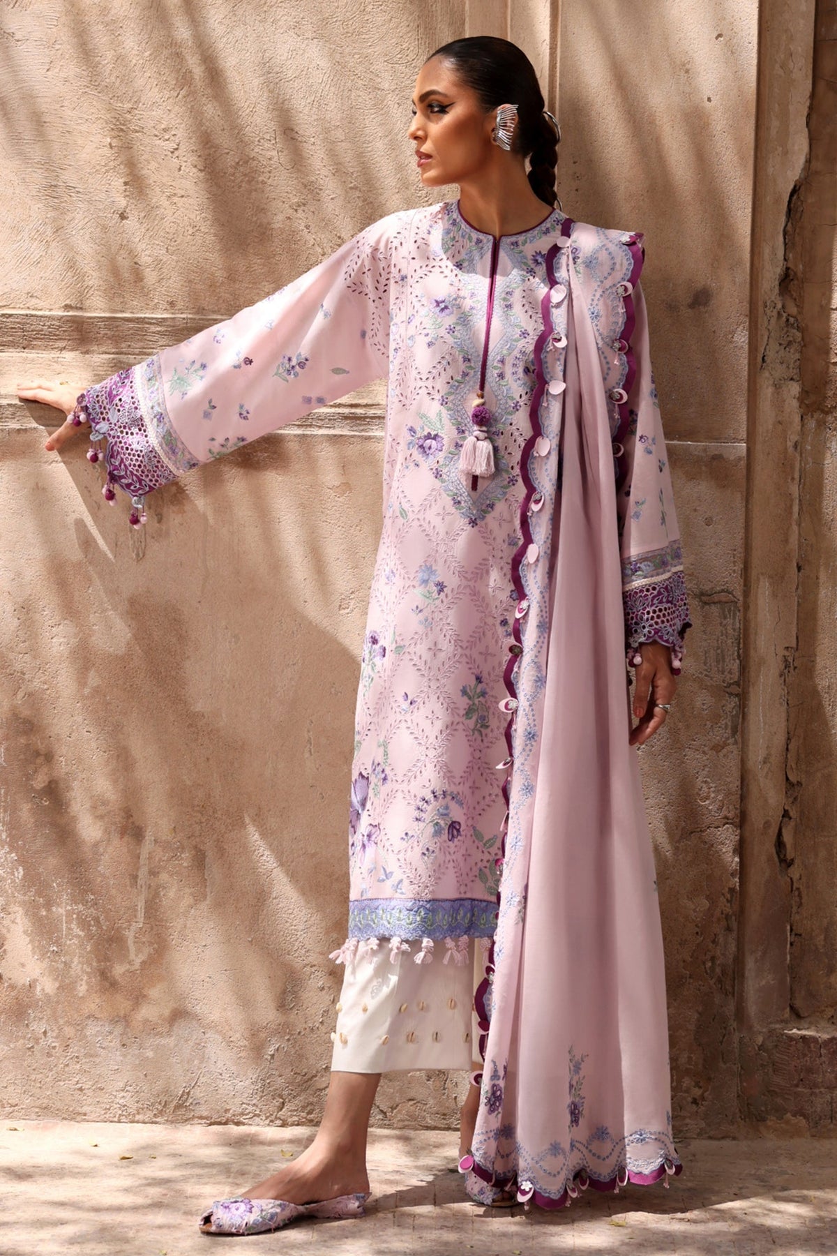 Elan Unstitched 3 Piece Luxury Lawn Collection'2025-12-B-Alara