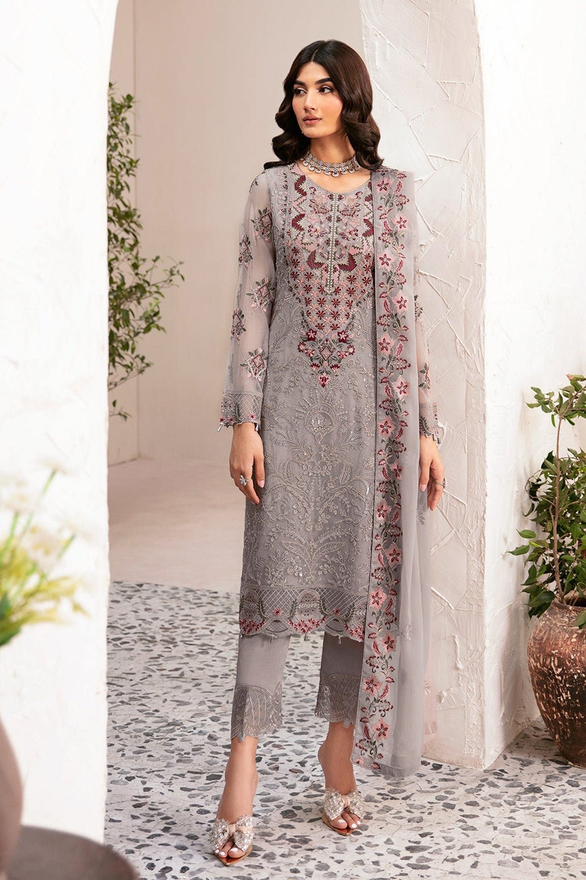 Rangoon By Ramsha Unstitched 3 Piece Luxury Emb Chiffon Vol-12 Collection'2024-D-1210
