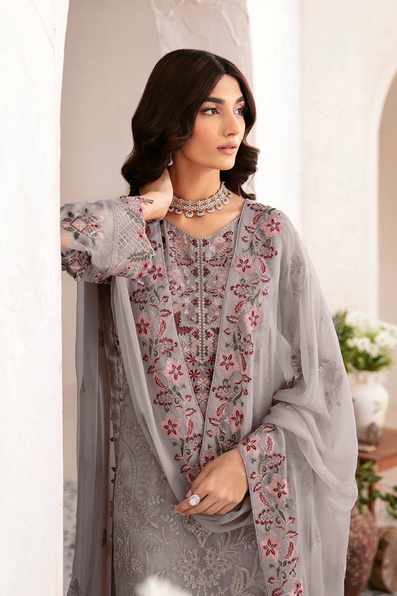 Rangoon By Ramsha Unstitched 3 Piece Luxury Emb Chiffon Vol-12 Collection'2024-D-1210
