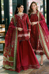 Noor by Saadia Asad Unstitched 3 Piece Eid Handwork Schiffli Laserkari Collection'2023-D-12