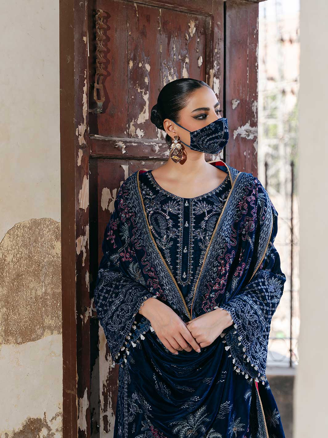 Siara By Flossie Unstitched 3 Piece Formals Velvet Collection'2025-V-106 - A