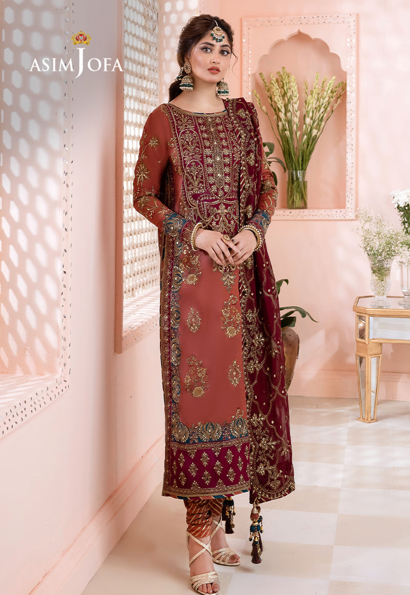 Asim Jofa Chandni '23 Ajcc-01 Designers Stitched Embroidered Raw Silk 3 Pcs