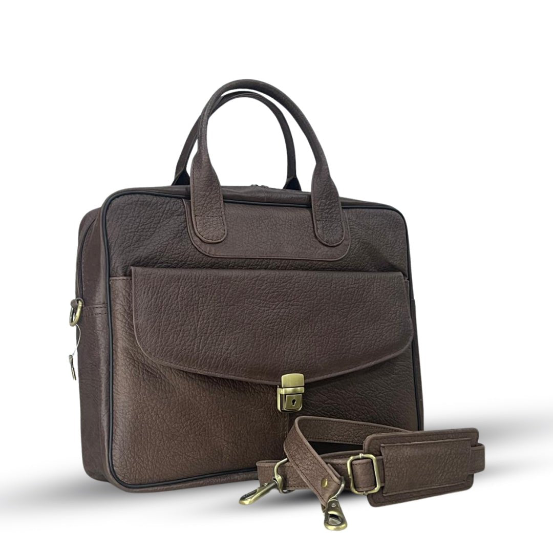 Laptop Bag Brown with Front Flip Pocket Brown - Bag X