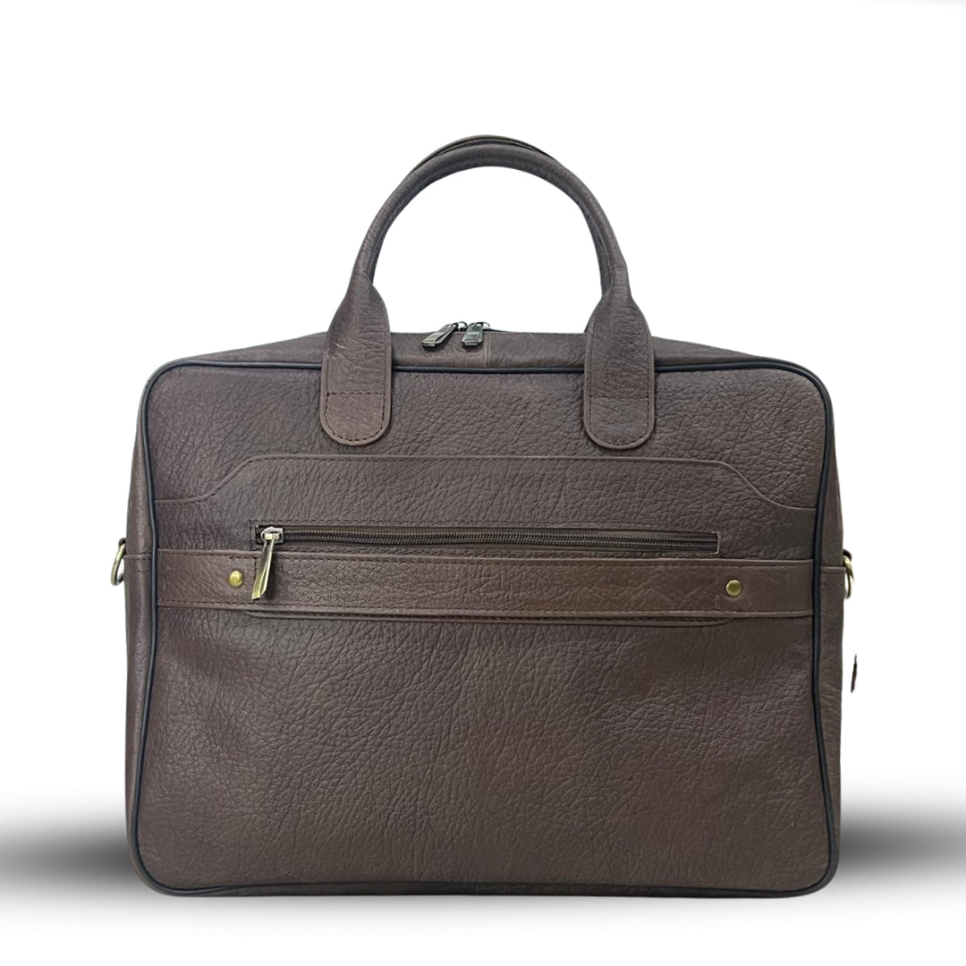 Laptop Bag Brown with Front Flip Pocket Brown - Bag X