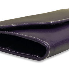 Leather long crocodile wallet 3 folds Purple - Bag X