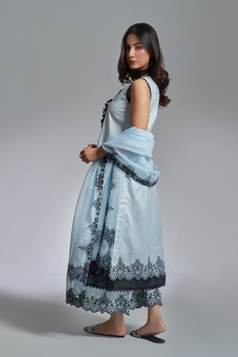 The Affordables By Mariam Malik Stitched 3 Piece Digital Printed Lawn Collection'2025-Azure Noir