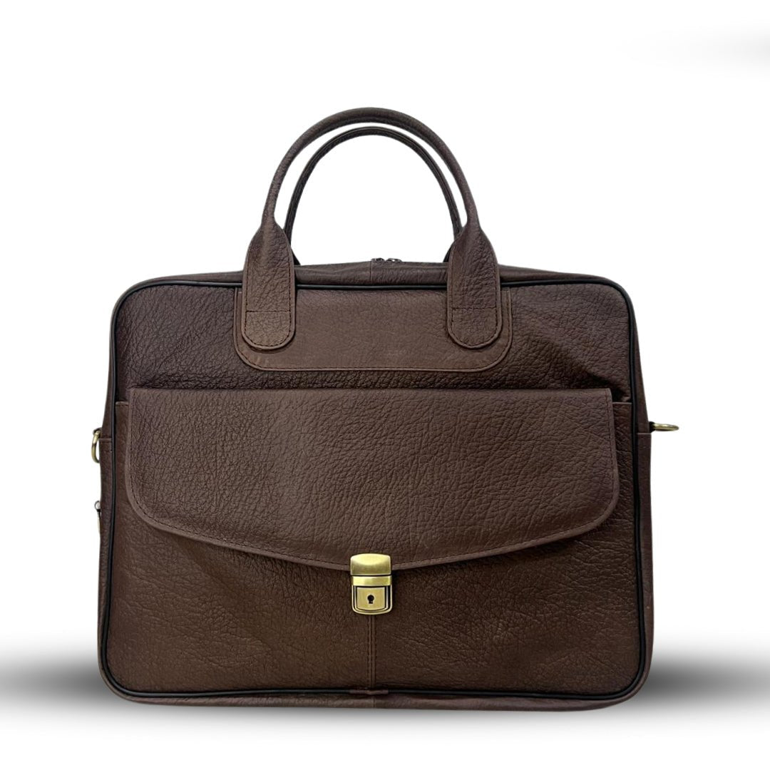Laptop Bag Brown with Front Flip Pocket Brown - Bag X