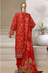 Signature By Sada Bahar Stitched 3 Piece Festive Emb Lawn Vol-02 Collection'2025-PD-198-RED