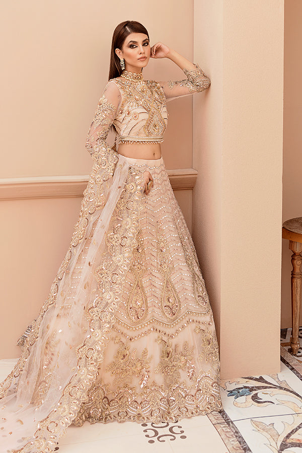 Serene Unstitched 3 Piece Formals Suits-IB-08 Gold Majesty