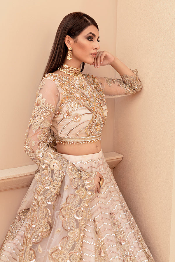 Serene Unstitched 3 Piece Formals Suits-IB-08 Gold Majesty