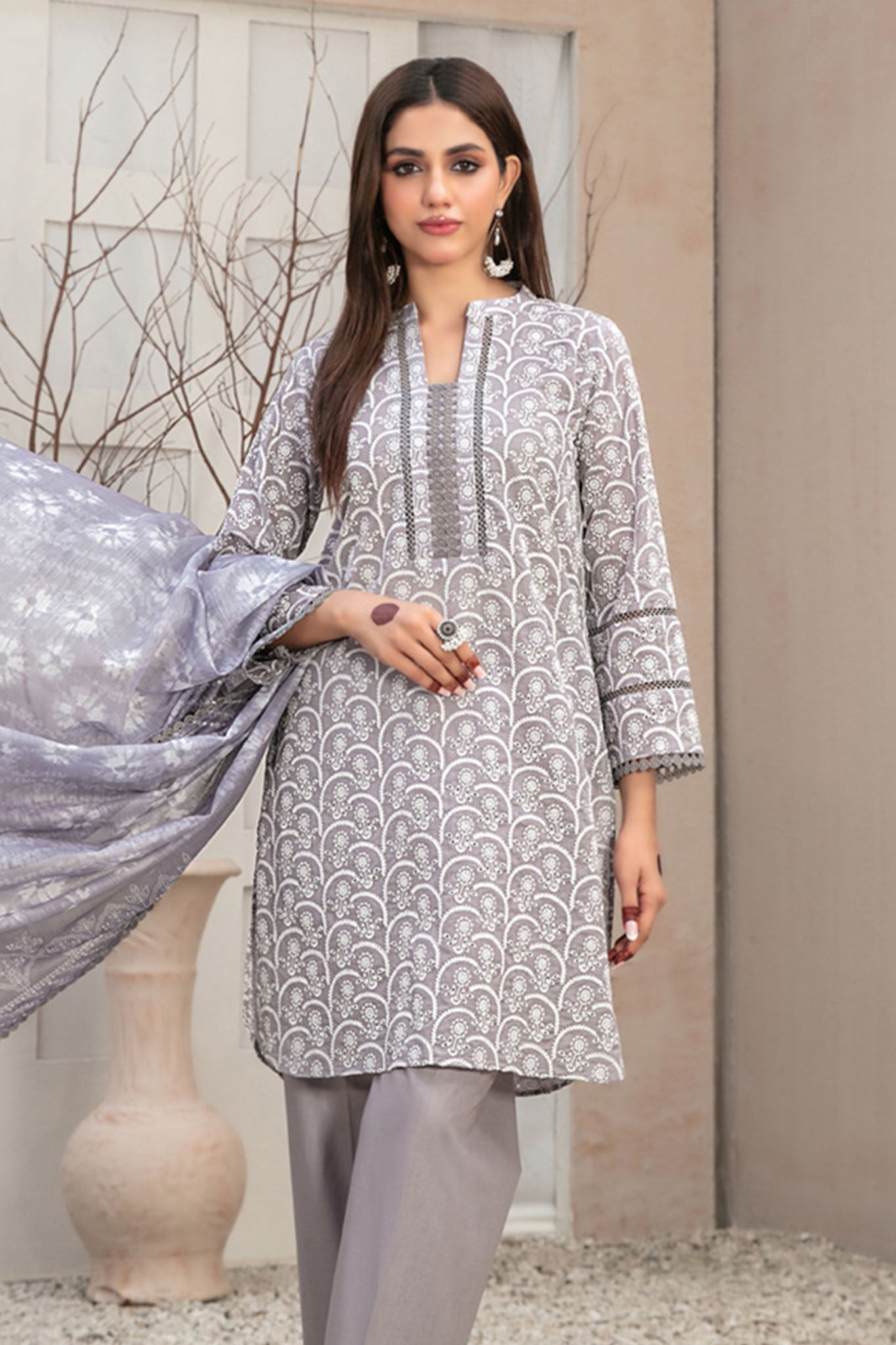 RIfna By Tawakkal Stitched 3 Piece Emb Lawn Collection-D-2914