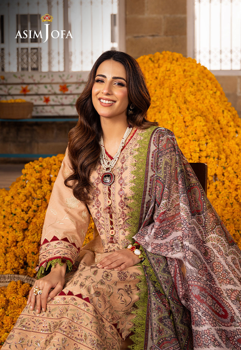 Asim Jofa Aira Summer Prints Ajar-31 Embroidered Jacquard 3 Pcs