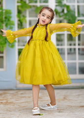 Fairy Bloom by Modest Stitched kids Formals Collection'2025-Olive