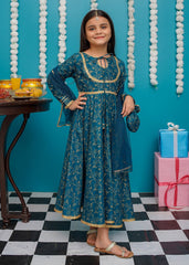 Eid Ki Khushiyan By Modest Stitched 3 Piece Cotton Frock Collection'2025-9230-Blu