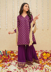 Gulzar By Modest Stitched 3 Piece Formals Collection'2025-9345-Purple