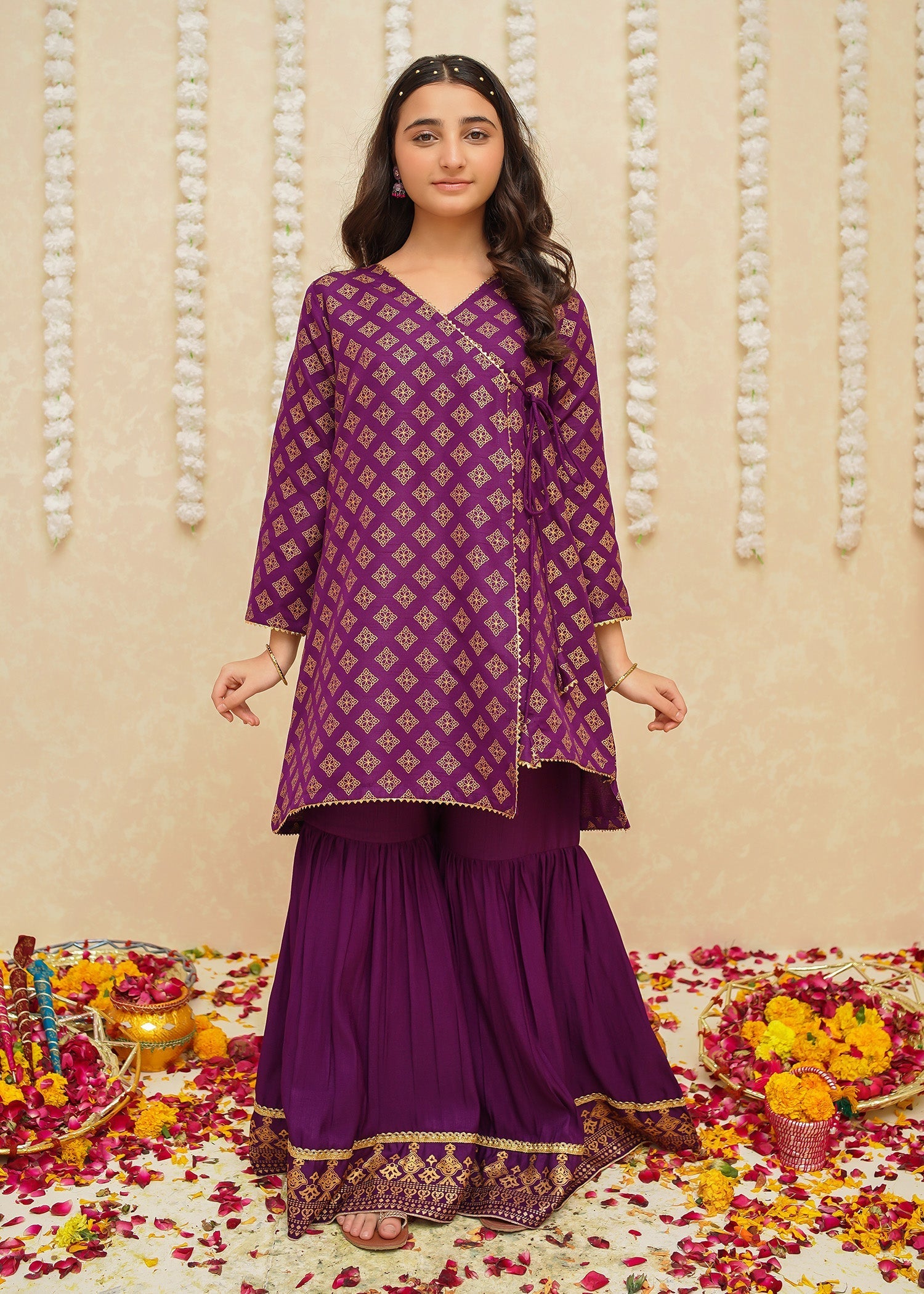 Gulzar By Modest Stitched 3 Piece Formals Collection'2025-9345-Purple