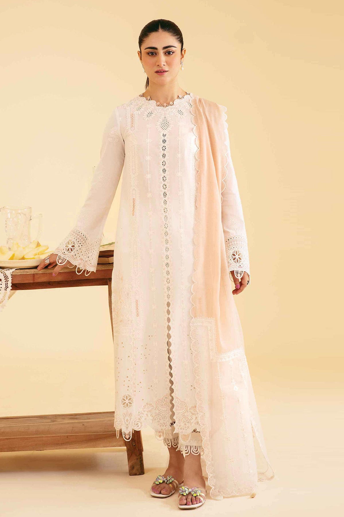 Qlinekari By Qalamkar Unstitched 3 Piece Emb Lawn Collection'2024-SQ-07-Carmin