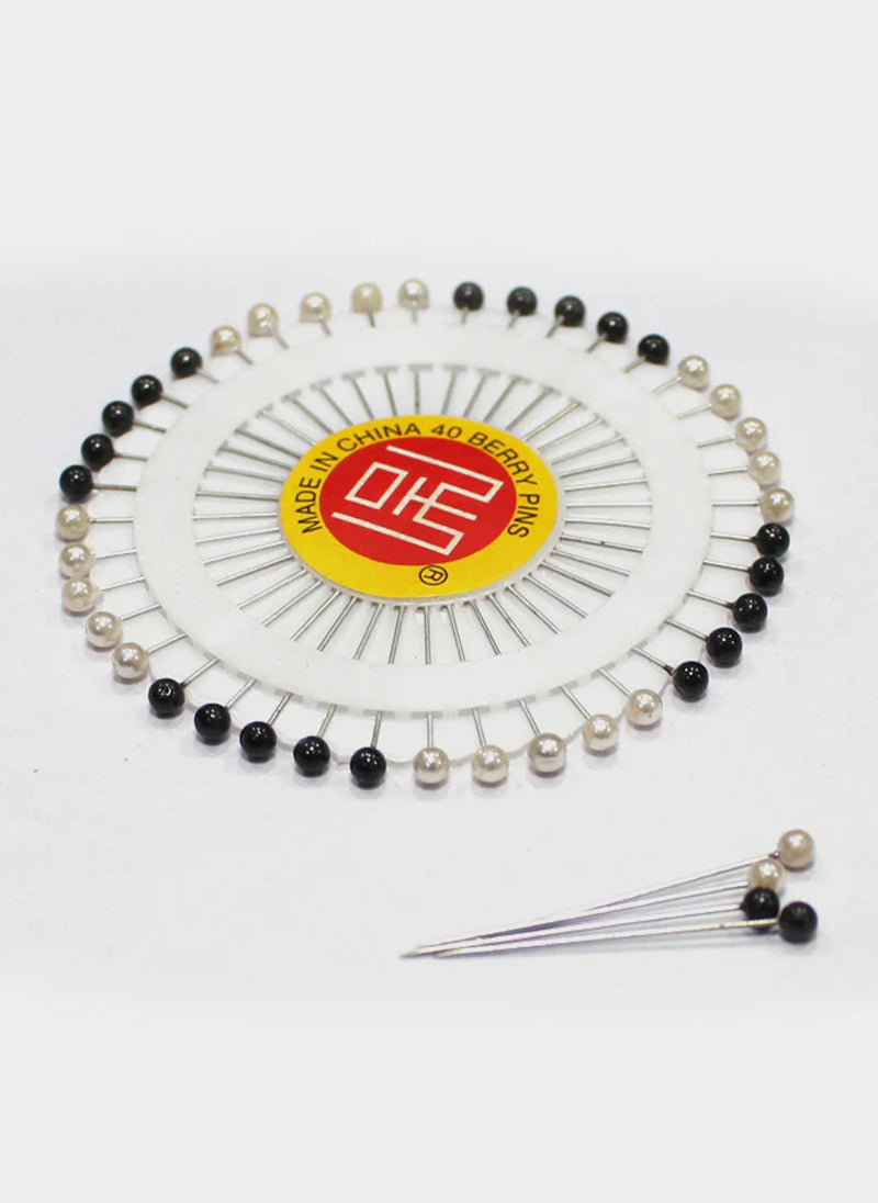 Hijab Ul Hareem Ring Pins Small 40 Pcs Pkt Black & White