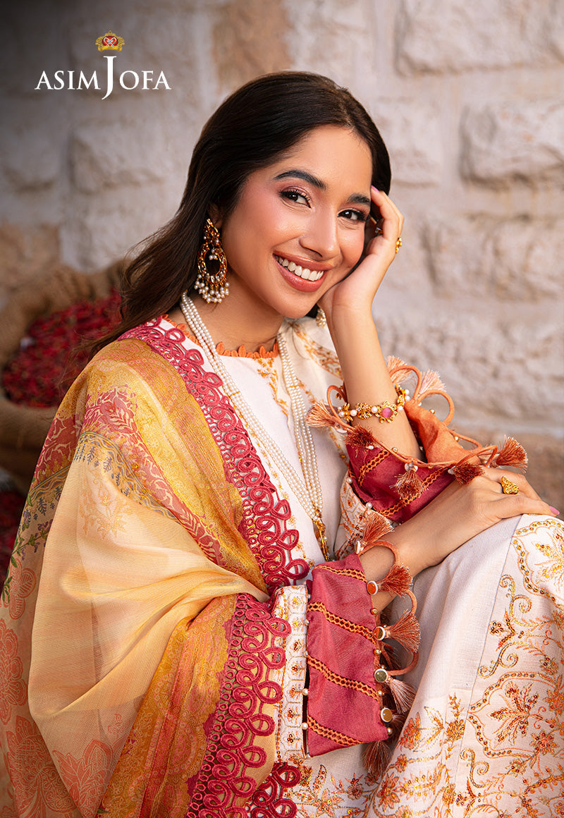 Asim Jofa Aira Summer Prints Ajar-30 Embroidered Jacquard 3 Pcs