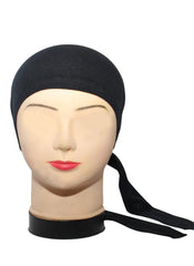 Hijab Ul Hareem Black Plain Tie Bonnet Cap for Hijabs