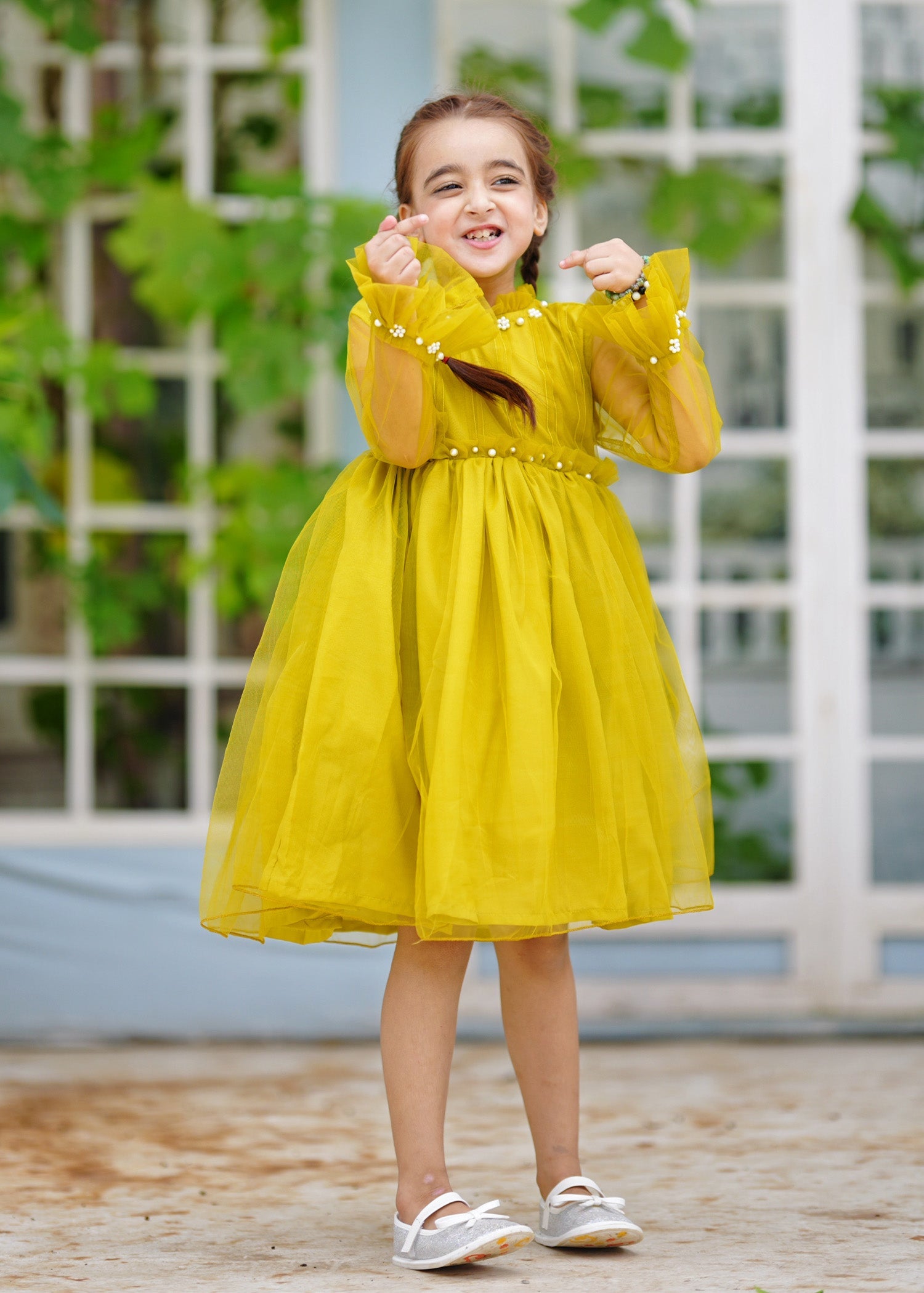 Fairy Bloom by Modest Stitched kids Formals Collection'2025-Olive