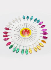 Hijab Ul Hareem Ring Pins Big 30 Pcs Pkt Multi Color Leaf Shaped