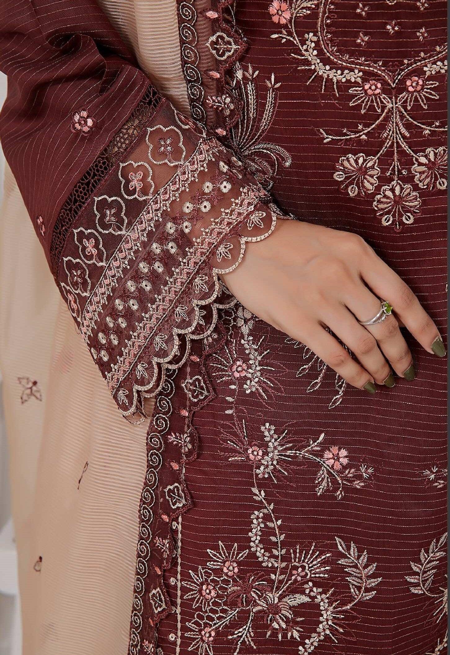 Dressline Un Stitched 3 Pcs Premium ChikankariEmb Viscose Zari Collection