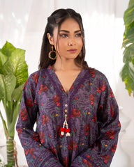 Ayla Studio Stitched PRINTED ESSENTIAL CO-ORD - Purple Haze