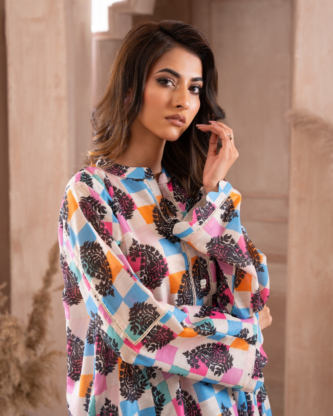 Ayla Studio Stitched PRINTED ESSENTIAL CO-ORD - Funky Vibes