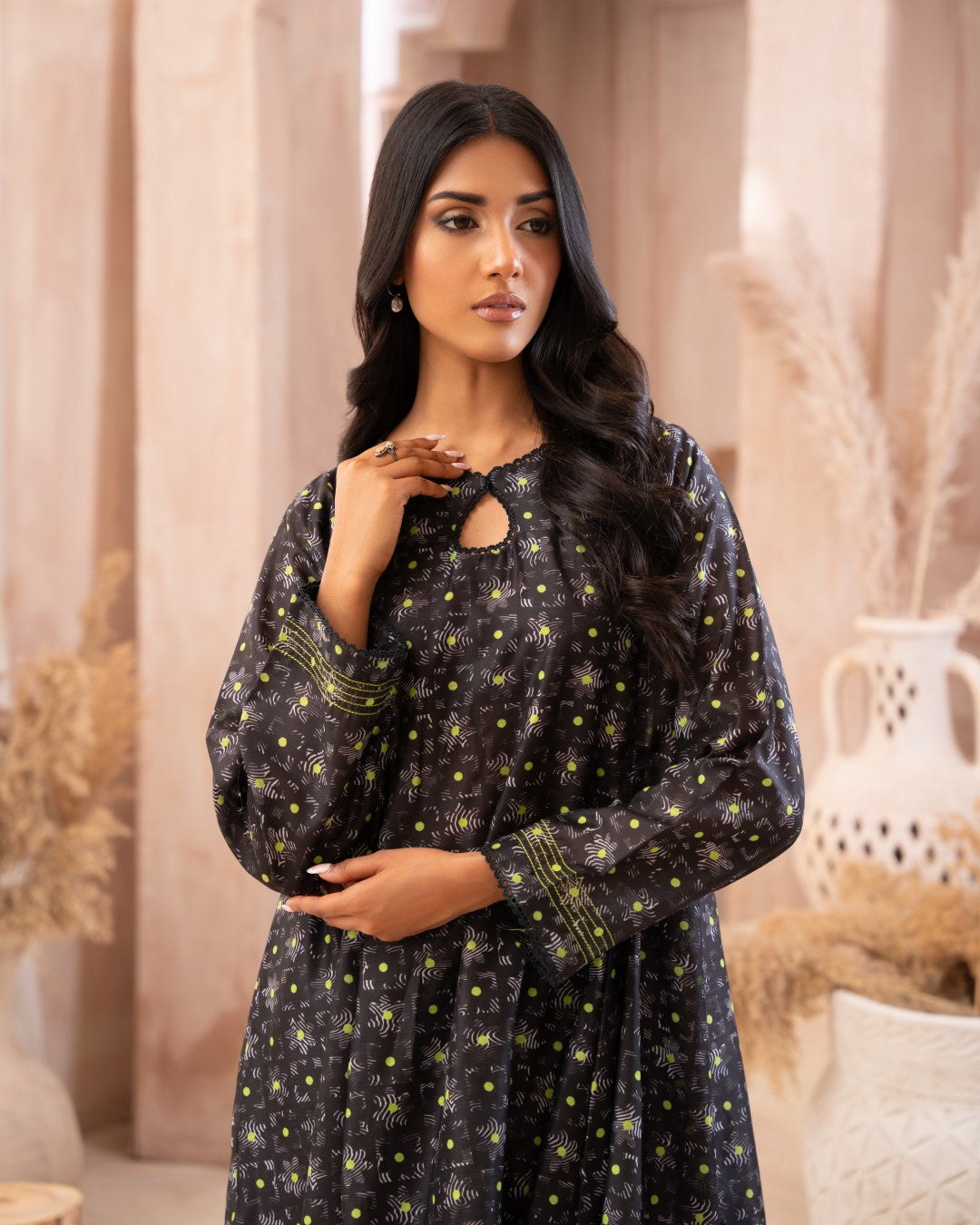 Ayla Studio Stitched PRINTED ESSENTIAL CO-ORD - Blooming Fluorescents
