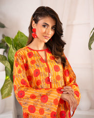 Ayla Studio Stitched PRINTED ESSENTIAL CO-ORD - Marigold