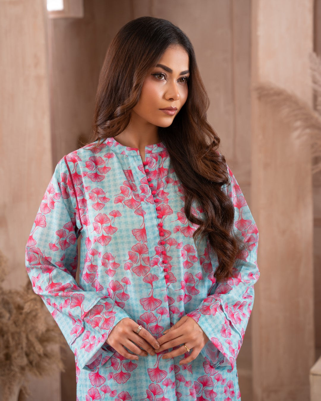 Ayla Studio Stitched PRINTED ESSENTIAL CO-ORD SET - Water Lilies
