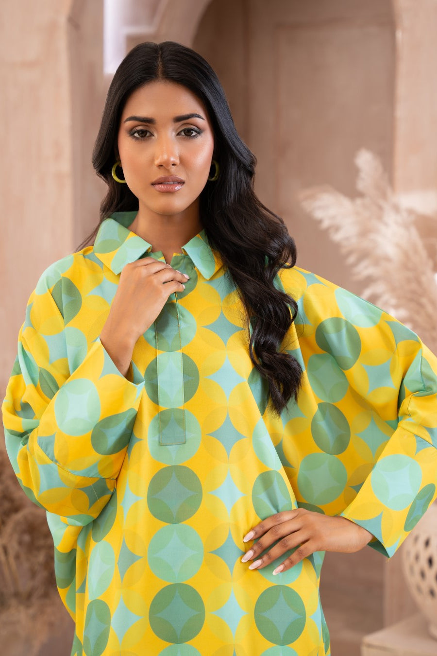 Ayla Studio Stitched PRINTED ESSENTIAL CO-ORD - Warm Mint