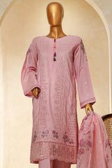 Muse By HZ Stitched 3 Piece Emb Cotton Slub Vol-03 Collection'2025-SSE-201-Dove