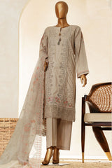 Muse By HZ Stitched 3 Piece Emb Cotton Slub Vol-03 Collection'2025-SSE-201-Sand Beige