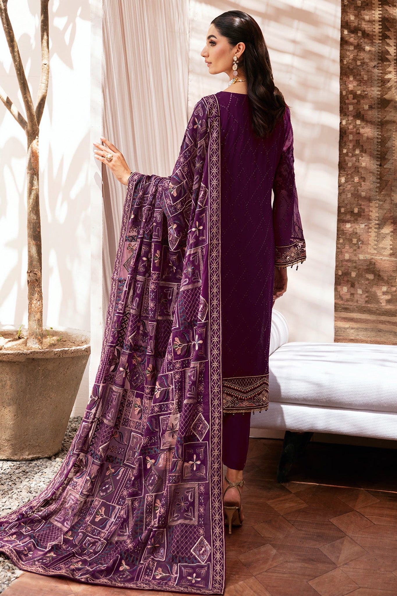 Kashish By Ramsha Unstitched 3 Piece Weightless Chiffon Vol-02 Collection'2024-K-201