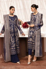 Kashish By Ramsha Unstitched 3 Piece Weightless Chiffon Vol-02 Collection'2024-K-203