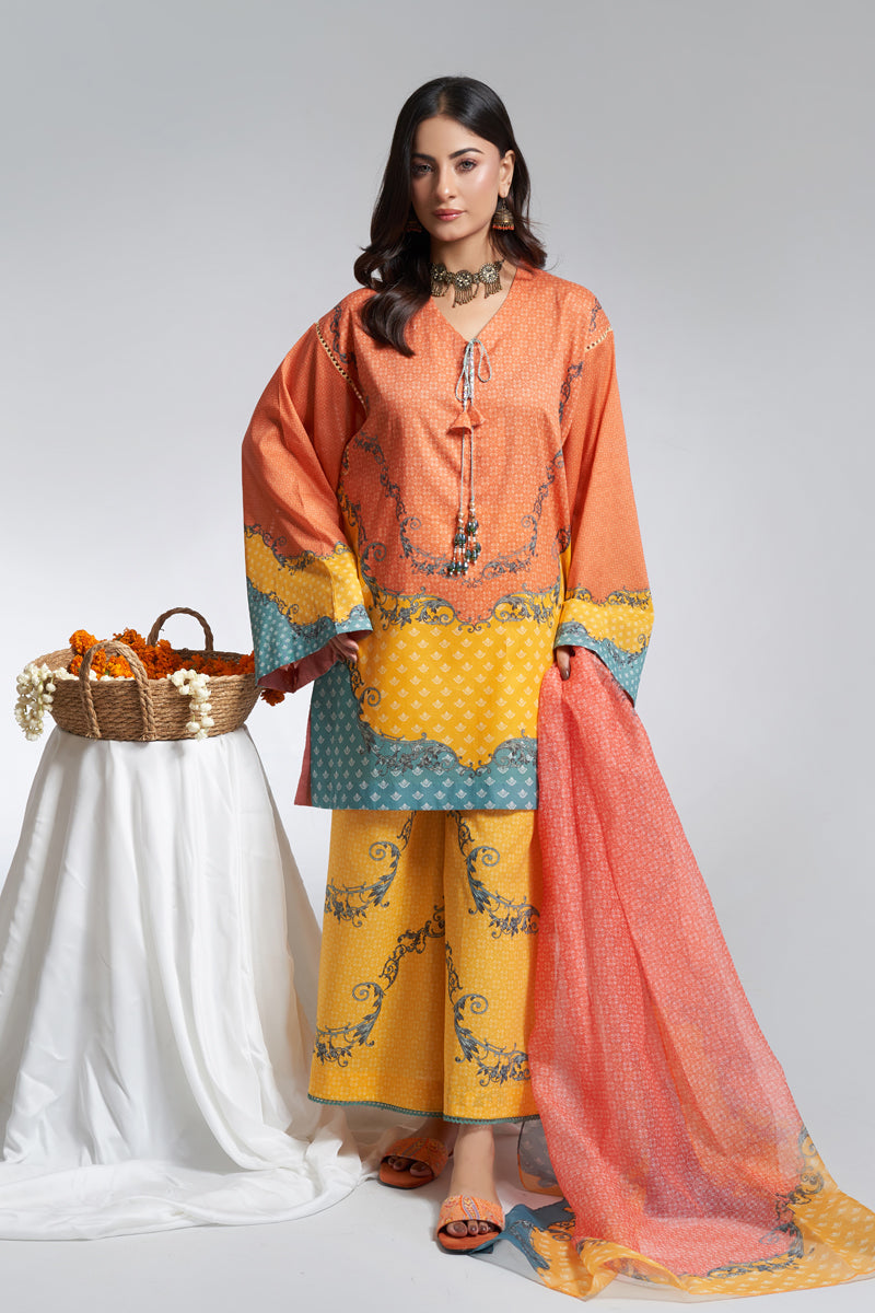 The Affordables By Mariam Malik Stitched 3 Piece Digital Printed Lawn Collection'2025-Amber