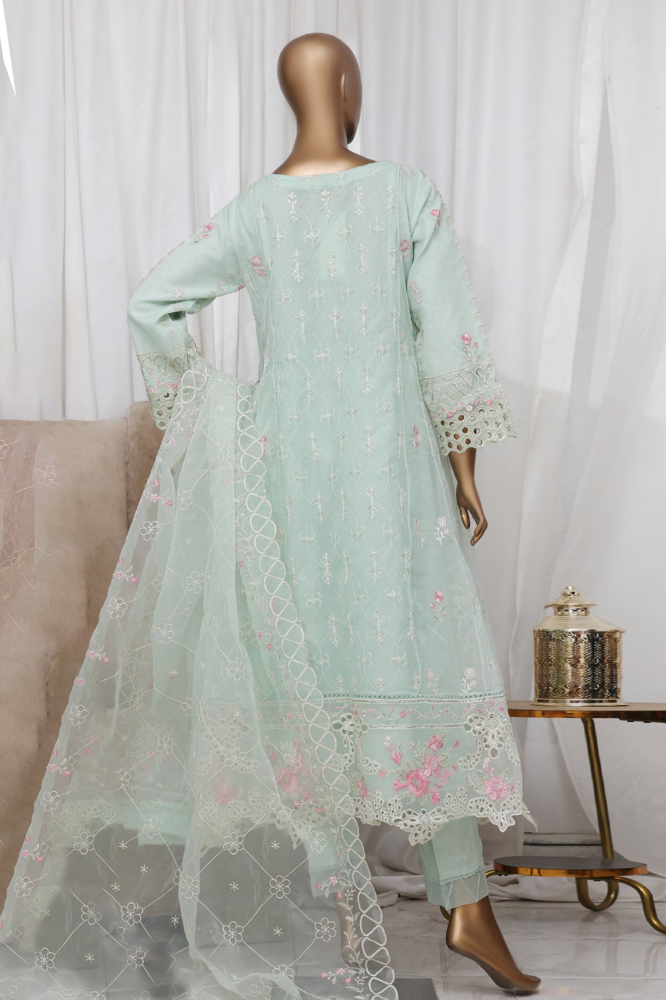 Bin Saeed Stitched 3 Piece Luxury Emb Frock Collection'2025-RTS-2297-Green