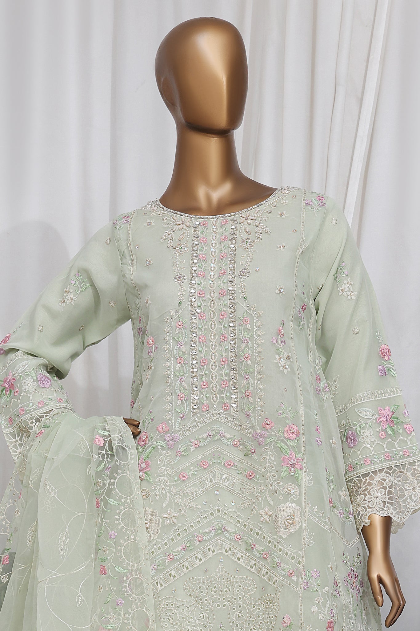 Bin Saeed Stitched 3 Piece Luxury Emb Frock Collection'2025-RTS-2298-Pista