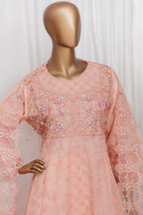 Bin Saeed Stitched 3 Piece Luxury Emb Frock Collection'2025-STS-2299-Peach