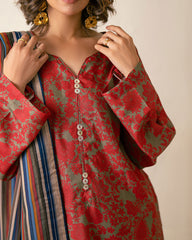 Ayla Studio Stitched PRINTED ESSENTIAL 2PC CO-ORD - Sage