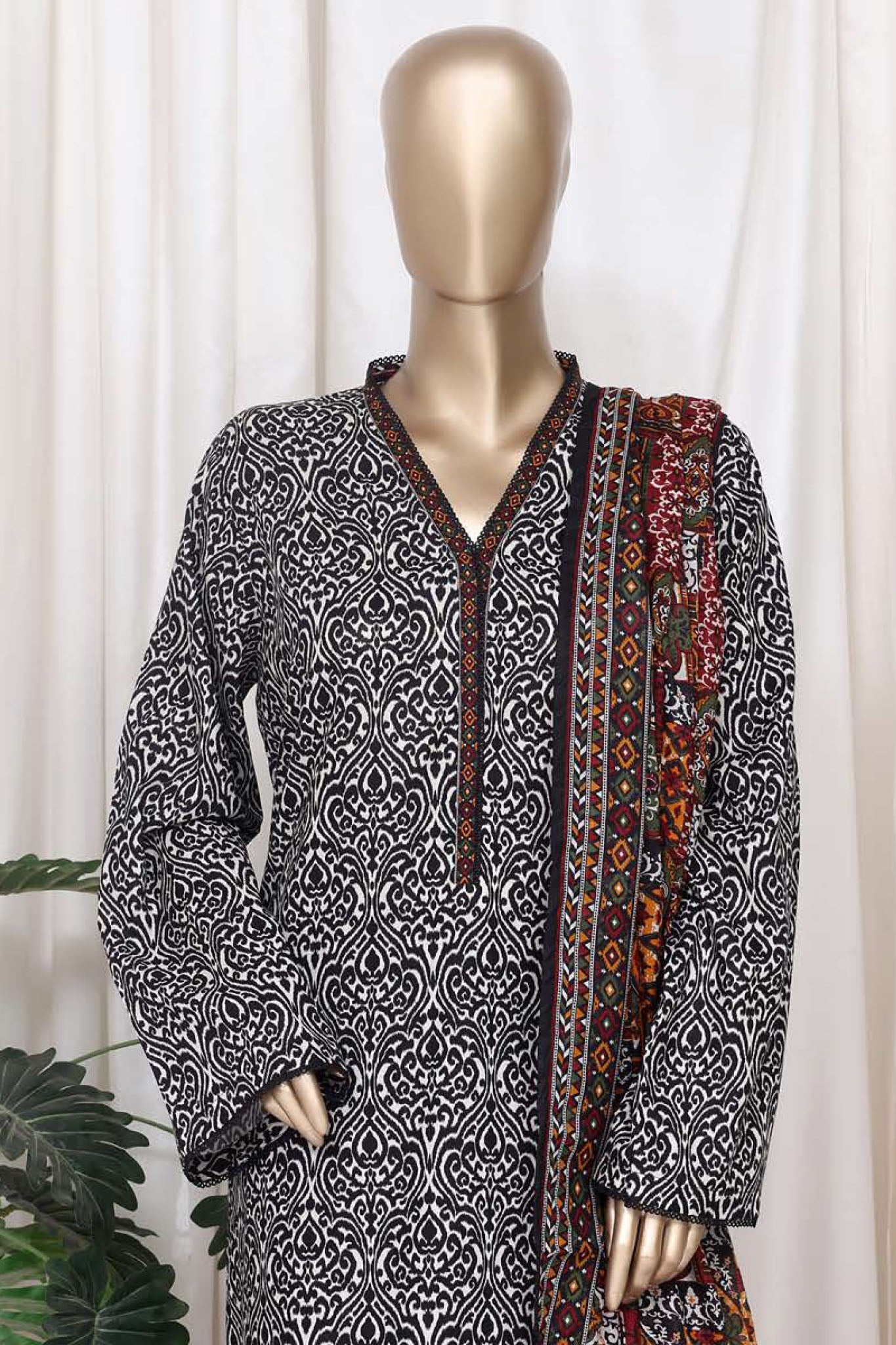 Bin Saeed Stitched 3 Piece Printed Cotton Vol-01 Collection'2025-WC-2371-Black