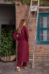 Panache Apparel Stitched Kurta Collection-Plum